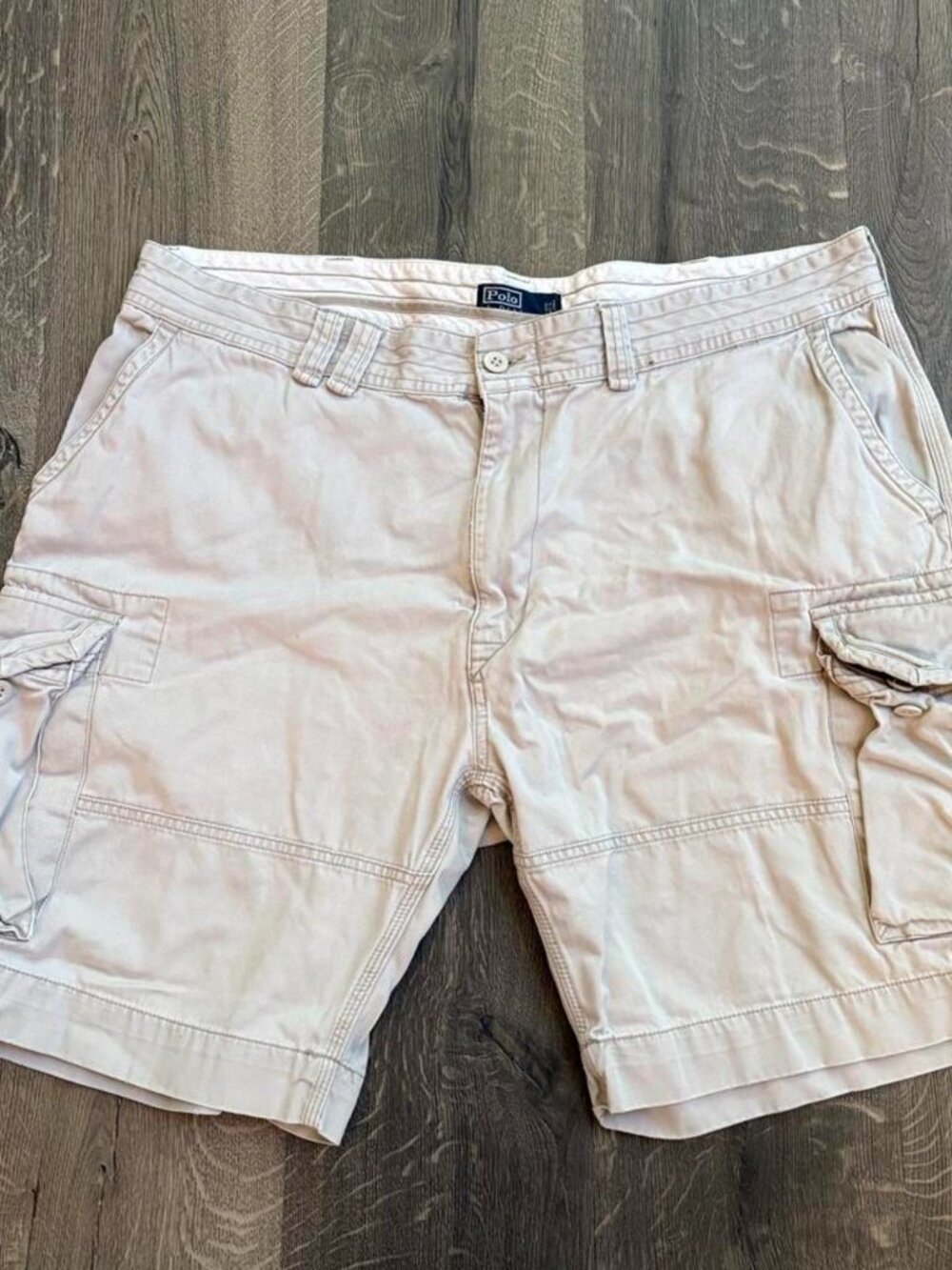 Polo Ralph Lauren Long Baggy Beige Cargo Shorts (XL)